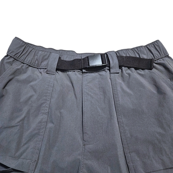 Sonoma Mens Outdoor Utility Shorts Gray Sz 32 Belted Nylon Stretch Cargo Pockets - Picture 3 of 11